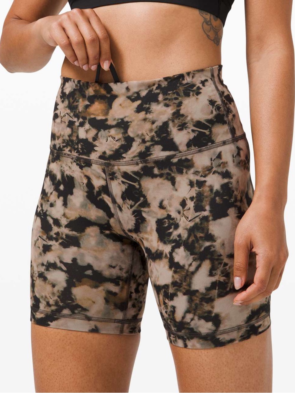 Lululemon Wunder Train High-Rise Bike Short 6" Dispersed Light Raw Linen Size 4